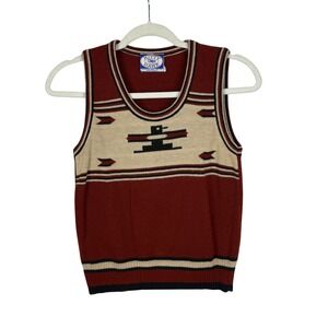 Vintage Kitty Hawk Thunderbird Southwestern Knit‎ Sweater Vest Tank Top